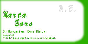 marta bors business card