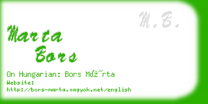 marta bors business card